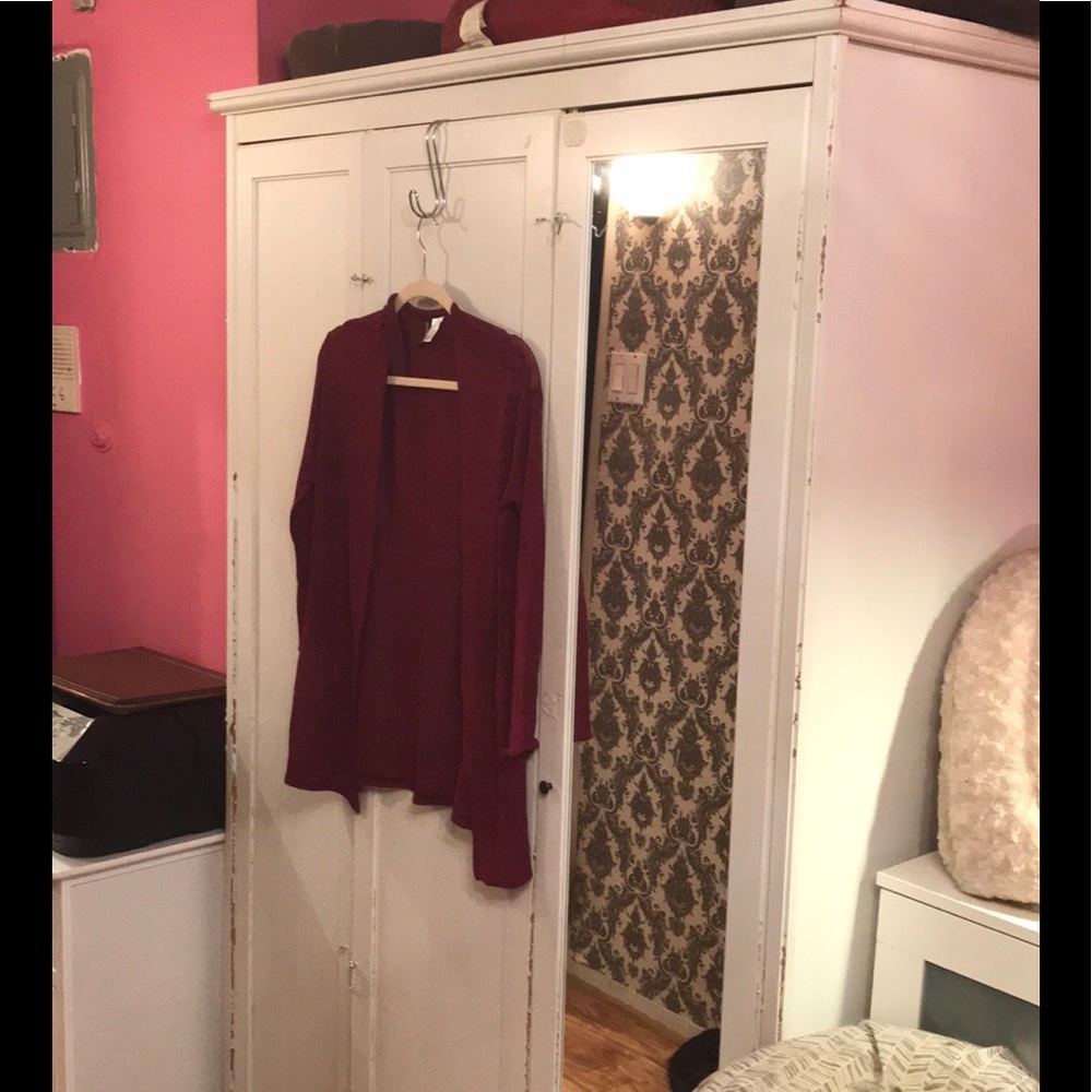 H&M Dark Maroon Loose-fit Cardigan - Picture 7 of 9